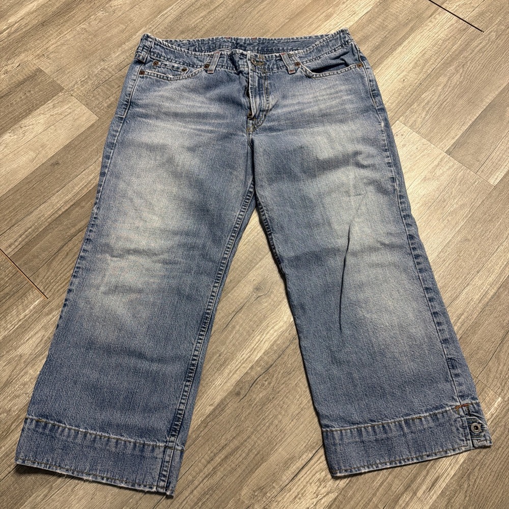 LUCKY MADE IN U.S.A. DUNGAREES LILIAN CAPRI, CROPPED WOMENS JEANS sz30